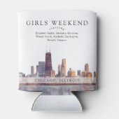 Chicago Skyline Aquarell Mädchen-Wochenende Dosenkühler (Rückseite)