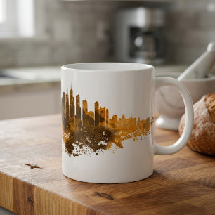 Chicago-Skyline Aquarell Orange Stadtlandschaft Ku Kaffeetasse
