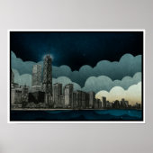 Chicago Skyline Architectural Zeichnend Poster (Vorne)