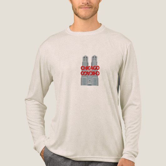 Chicago Skyline Architecture Long Sleeve T-Shirt | Tri-Blend Shirt (Vorderseite)