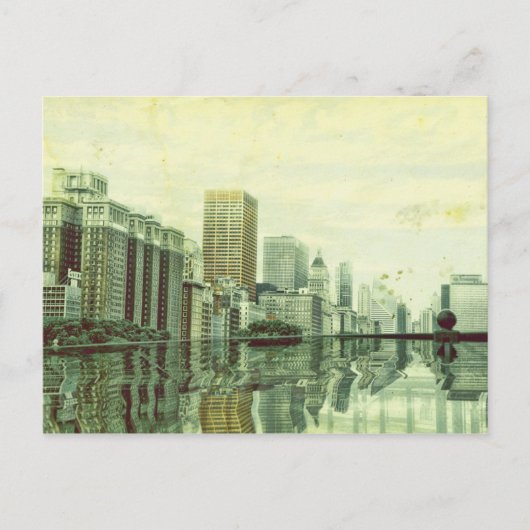 Chicago Skyline Artwork Postkarte (Vorderseite)