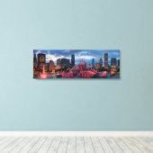 Chicago Skyline auf Leinwand 12x36 (Insitu (Holzboden))