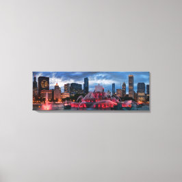 Chicago Skyline auf Leinwand 12x36