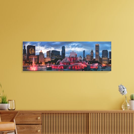 Chicago Skyline auf Leinwand 12x36 (Insitu (Wohnzimmer))
