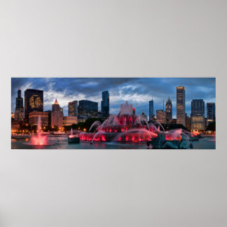 Chicago Skyline auf Leinwand Poster