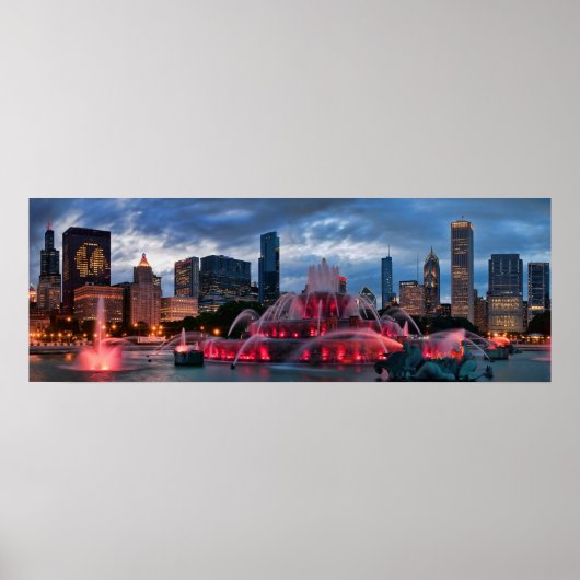Chicago Skyline auf Leinwand Poster (Vorne)