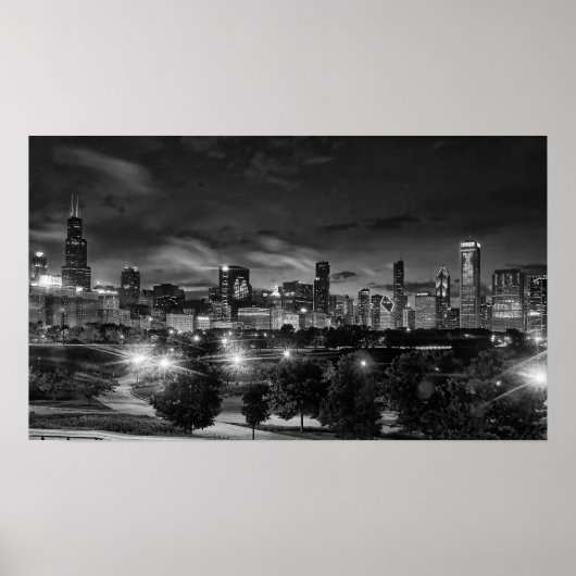Chicago Skyline auf Leinwand Poster (Vorne)