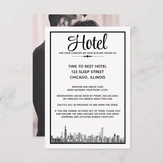 Chicago Skyline Begleitkarte (Vorne/Hinten)