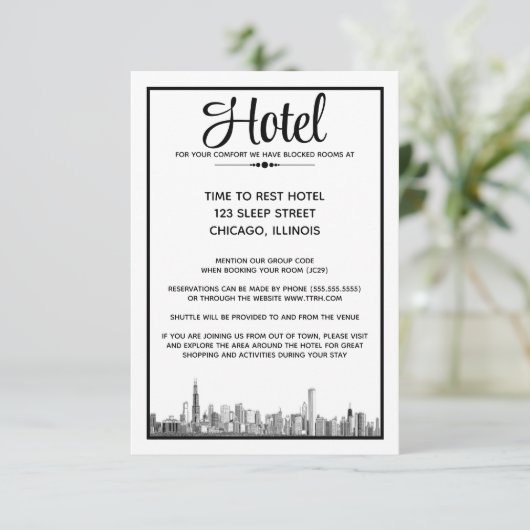 Chicago Skyline Begleitkarte (Stehend Vorderseite)