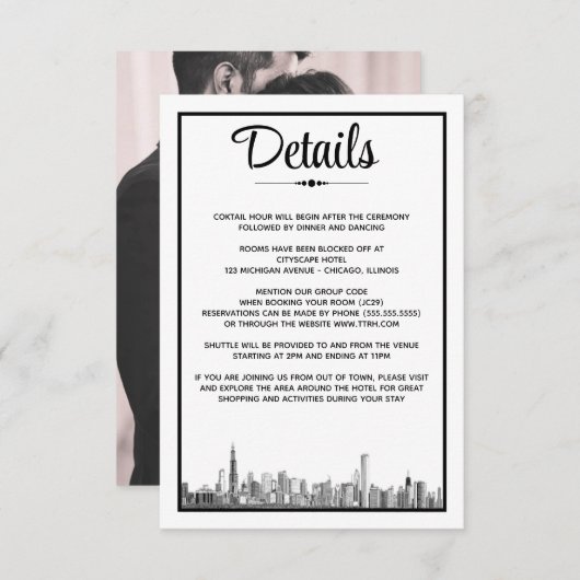 Chicago Skyline Begleitkarte (Vorne/Hinten)