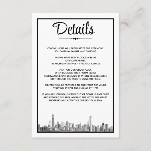 Chicago Skyline Begleitkarte (Vorderseite)