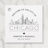 Chicago Skyline | Begrüßung Geschenkanhänger (Vorderseite)