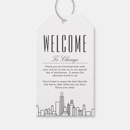 Chicago Skyline | Begrüßungstipps Geschenkanhänger (Vorderseite)