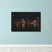 Chicago Skyline bei Nacht Leinwanddruck (Insitu (Holzboden))