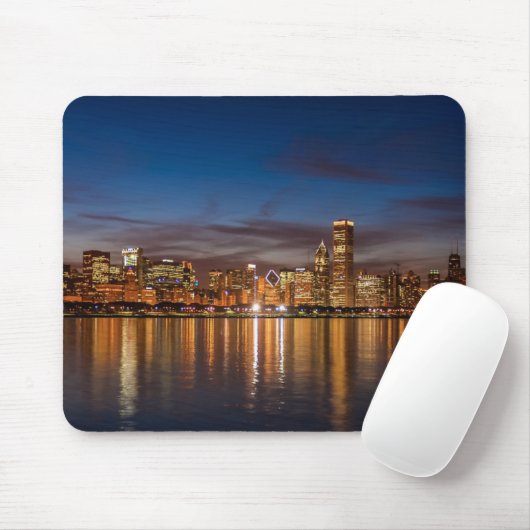 Chicago Skyline bei Nacht Mousepad (Mit Mouse)