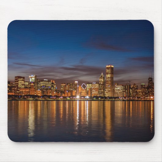 Chicago Skyline bei Nacht Mousepad (Vorne)