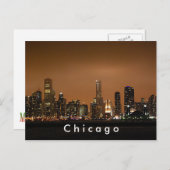 Chicago Skyline bei Navy Pier Postkarte (Vorne/Hinten)