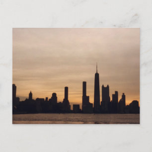 Chicago Skyline bei Sunset Postkarte