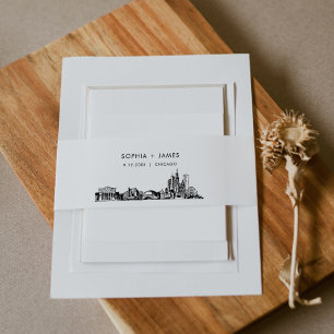 Chicago Skyline Belly Band, 2"x11,5" Einladungsbanderole