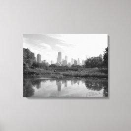 Chicago Skyline Black and White Large Foto Print Leinwanddruck