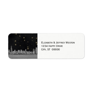 Chicago Skyline Black Gold Star