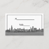 Chicago Skyline Black Gold Star Escortkarten Platzkarte (Rückseite)