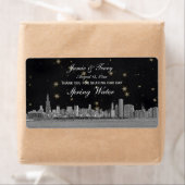 Chicago Skyline Black Gold Star H Wasserflasche (Insitu)