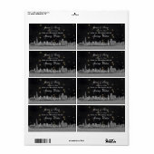 Chicago Skyline Black Gold Star H Wasserflasche (Vorne)