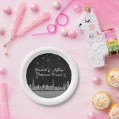 Chicago Skyline Black Gold Star S Pappteller (Party)