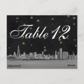 Chicago Skyline Black Gold Star Tischnummer (Rückseite)