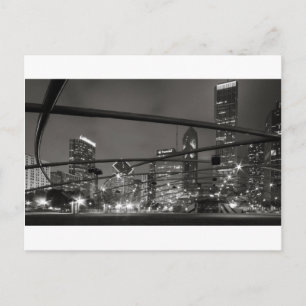 Chicago Skyline Black & White Postkarte