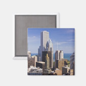 Chicago Skyline Blick auf Lake Michigan Magnet (Vorderseite/Rückseite)