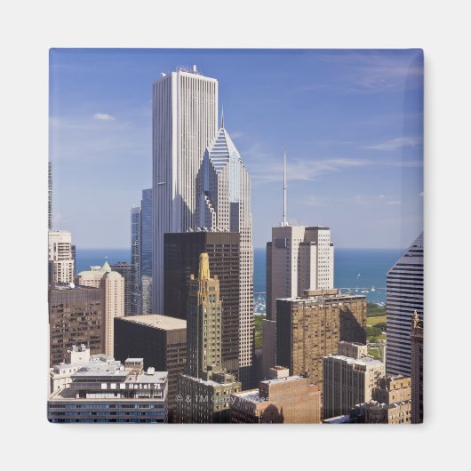 Chicago Skyline Blick auf Lake Michigan Magnet (Vorne)
