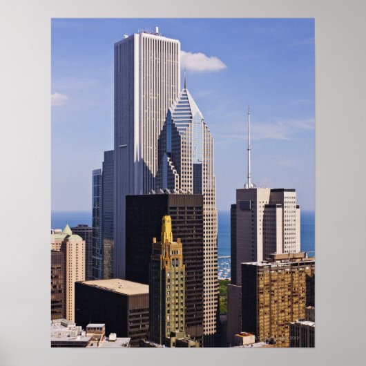 Chicago Skyline Blick auf Michigan See Poster (Vorne)