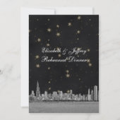 Chicago Skyline Blk Gold Star V Probe Einladung (Vorderseite)