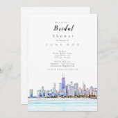 Chicago Skyline Bridal Shower Einladung (Vorne/Hinten)