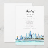 Chicago Skyline Bridal Shower Einladung (Vorne/Hinten)