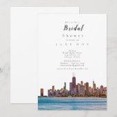 Chicago Skyline Bridal Shower Einladung (Vorne/Hinten)