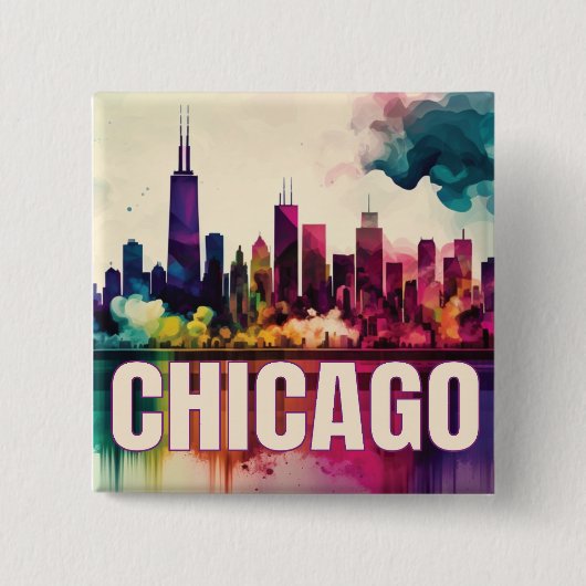 Chicago Skyline Button (Vorderseite)