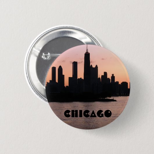 Chicago-Skyline Button (Vorne & Hinten)