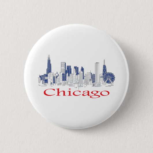Chicago-Skyline Button (Vorderseite)