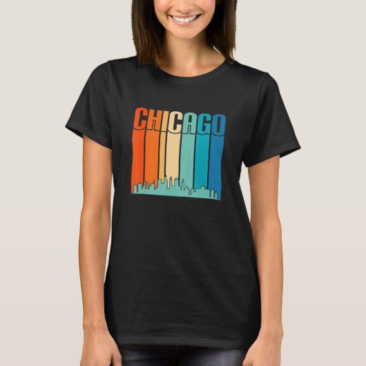Chicago Skyline City Metropole T-Shirt (Vorderseite)