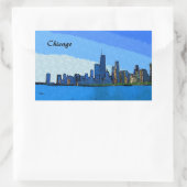 Chicago Skyline Collage Paint Rechteckiger Aufkleber (Tasche)