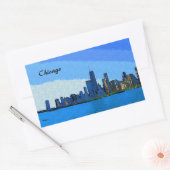 Chicago Skyline Collage Paint Rechteckiger Aufkleber (Umschlag)