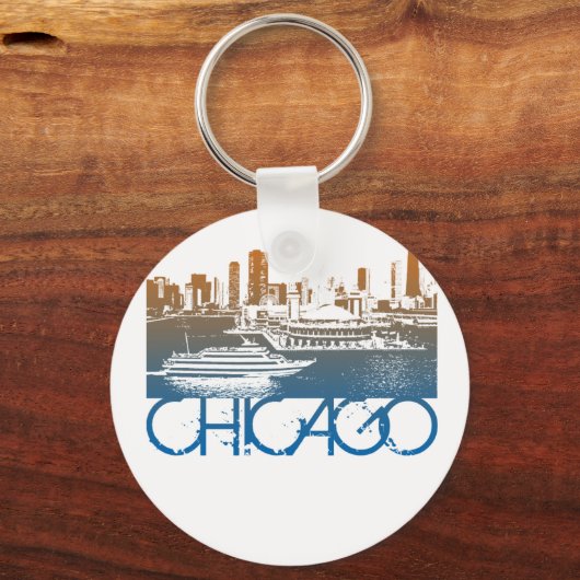 Chicago Skyline Design Schlüsselanhänger (Vorderseite)