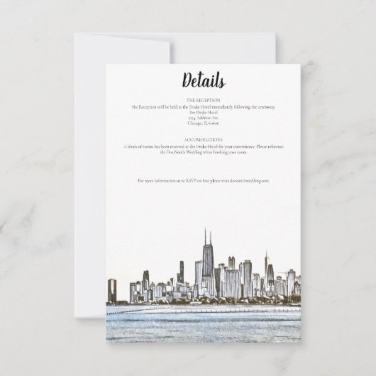 Chicago Skyline Details Card Einladung (Vorderseite)