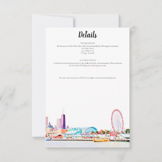 Chicago Skyline Details Card Einladung (Vorderseite)