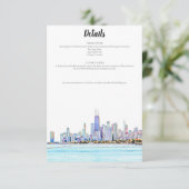 Chicago Skyline Details Card Einladung (Stehend Vorderseite)