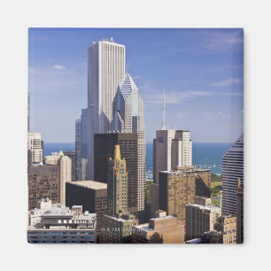Chicago-Skyline, die in Richtung des Michigansees Magnet