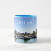 Chicago Skyline Diversey Harbror Zweifarbige Tasse (Mittel)